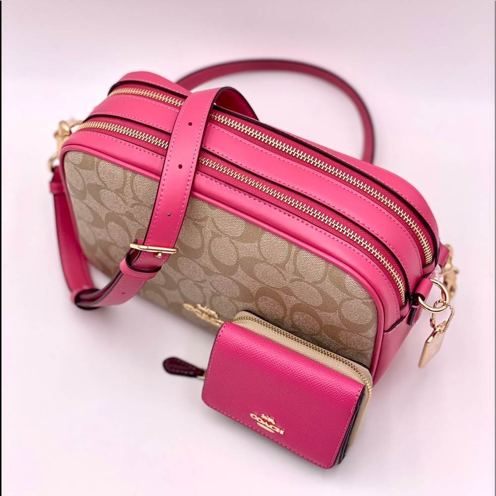 COACH JES CROSSBODY IN SIGNATURE CANVAS AND Wallet - Picture 4 of 15